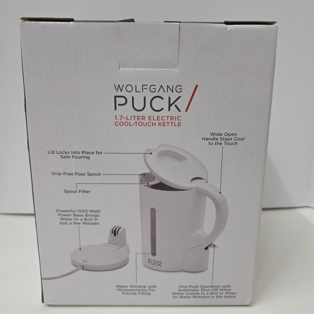 NEW Wolfgang Puck 1.7-Liter Electric Cool-Touch Cordless Water Kettle 1100-Watt - Picture 3 of 7